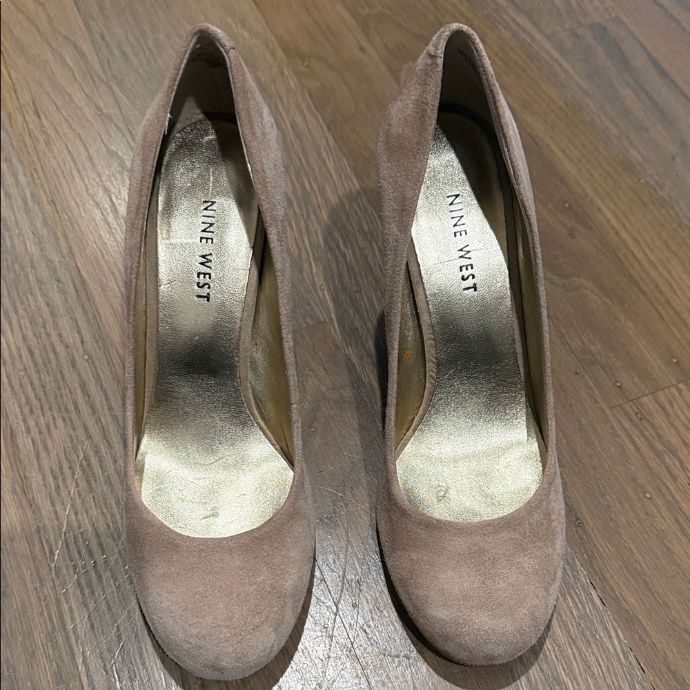 Nine West Brown Suede Heels